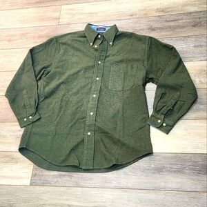 Faconnable Forest Green Casual Button Down Shirt Size Medium